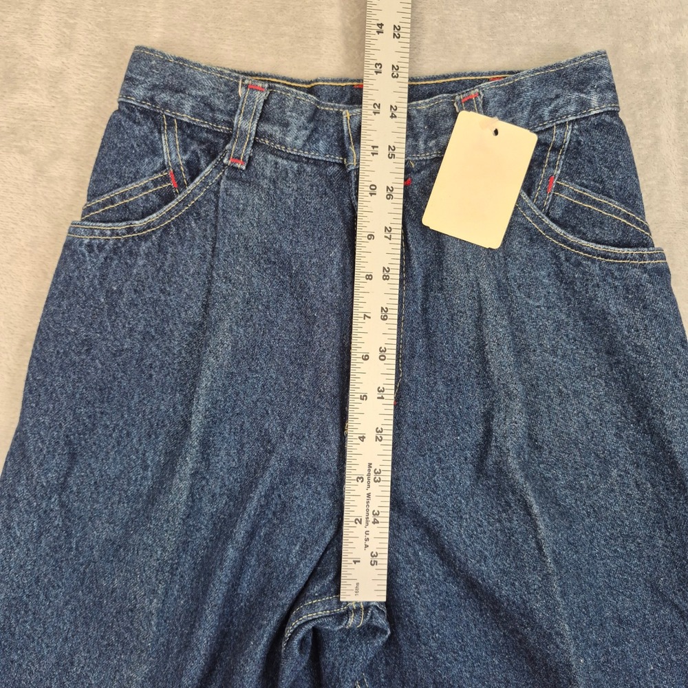Vintage OshKosh Bgosh High Waisted Pleated Tapered Jeans 6 (25) USA Made Dark - Picture 9 of 15
